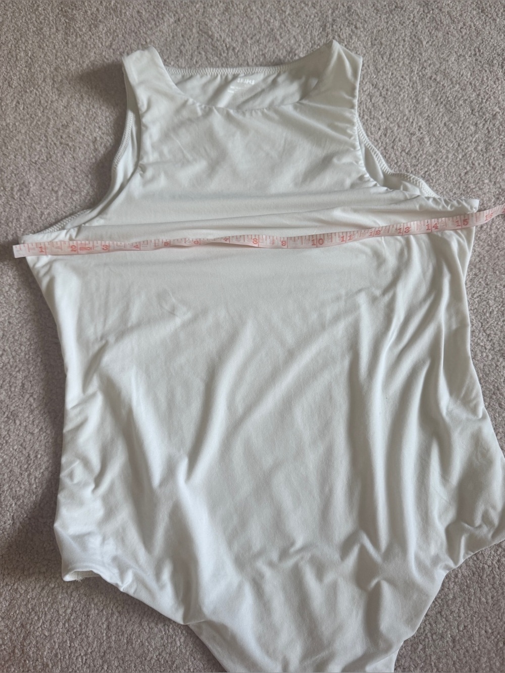 SKIMS White Scoop Neck Racerback high neck Sleeveless Bodysuit - Picture 4 of 5